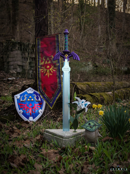 Legend of Zelda Master Sword Display Pedestal | Breath of the Wild Trial of the Sword Edition BOTW, Tears of the Kingdom TOTK V3