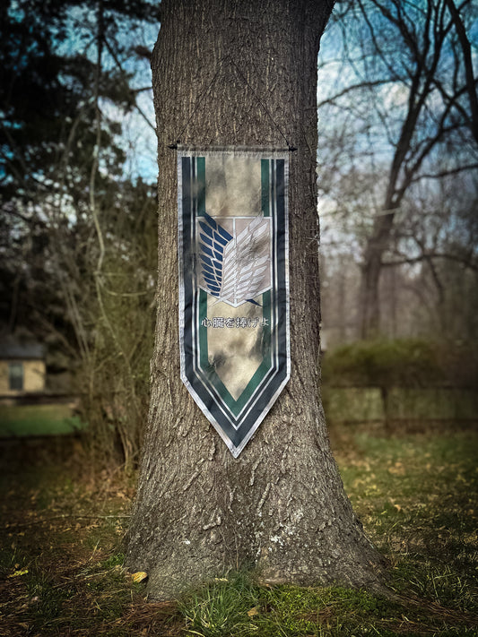 Attack on Titan Scouts Flag, Regiment Titan Scout Flag MASSIVE Battle-Worn