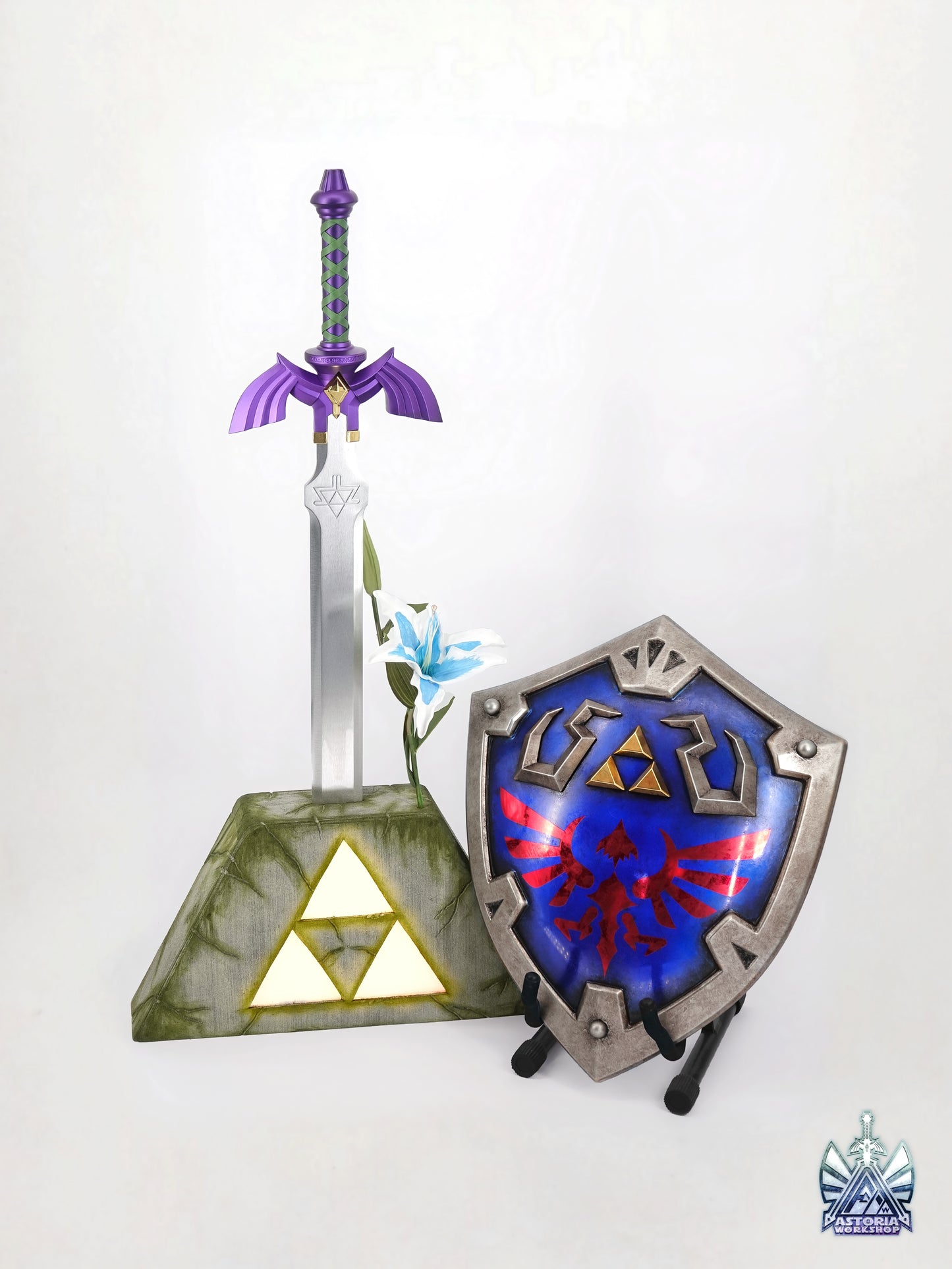 NEW V3 Zelda Triforce Display Pedestal of Time for Master Sword, Ocarina of Time, BOTW, Twilight Princess, Breath of the Wild, ToTK