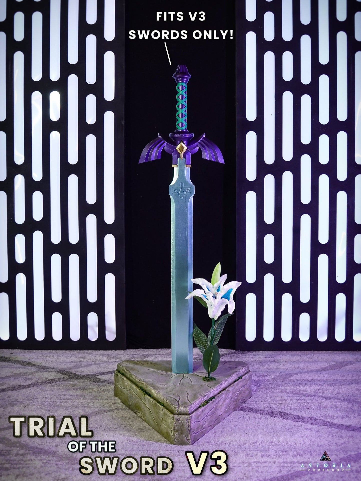 Legend of Zelda Master Sword Display Pedestal | Breath of the Wild Trial of the Sword Edition BOTW, Tears of the Kingdom TOTK V3