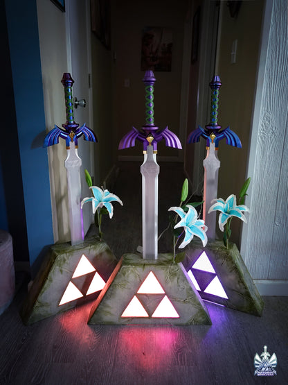 NEW V3 Zelda Triforce Display Pedestal of Time for Master Sword, Ocarina of Time, BOTW, Twilight Princess, Breath of the Wild, ToTK