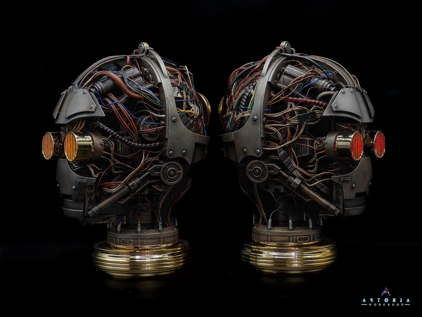 C-3PO Custom Weathering Exposed Droid Bust with Lights, Star Wars C3PO Life Size Head Sculpt Droid Depot Galactic Archive Service