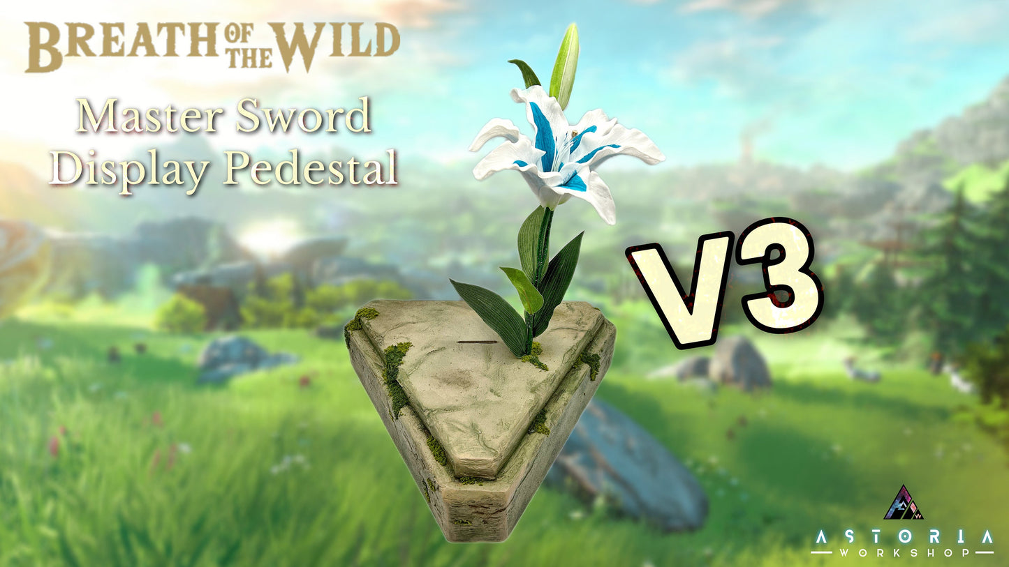 Legend of Zelda Master Sword Display Pedestal | Breath of the Wild Trial of the Sword Edition BOTW, Tears of the Kingdom TOTK V3