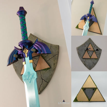 Legend of Zelda Wall Mount Display Hanger for Master Sword, Wall Art Gaming Room Decor Life Size BOTW TOTK Office Anime Decor