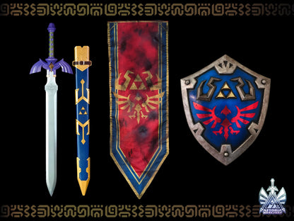 Hylian Sheath - Zelda Master Sword V3 Wooden Life-Size Accessory for Astoria Master Swords, BOTW, Tears of the Kingdom