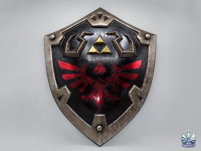 Hylian Shield - Dark Link Edition Zelda Life Sized 1:1 Metal Replica BOTW, TOTK, Ocarina Legendary Scale