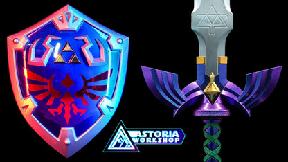 Hylian Shield - Zelda Life Sized 1:1 Metal Replica BOTW, TOTK, Ocarina