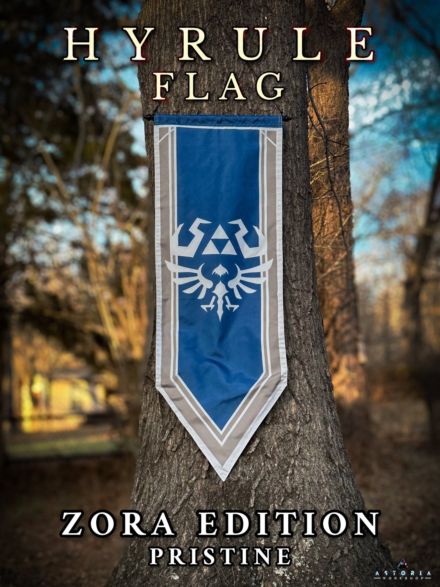 Legend of Zelda Hyrule Flag Zora Edition, Hyrule Castle Flag, Hylian Flag MASSIVE TOTK BOTW Hyrule Kingdom