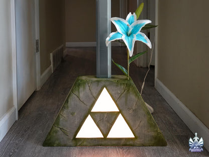 Legend of Zelda Light-Up Triforce Display Pedestal of Time, Master Sword NOT INCLUDED, Ocarina of Time, BOTW, Bluetooth Enabled