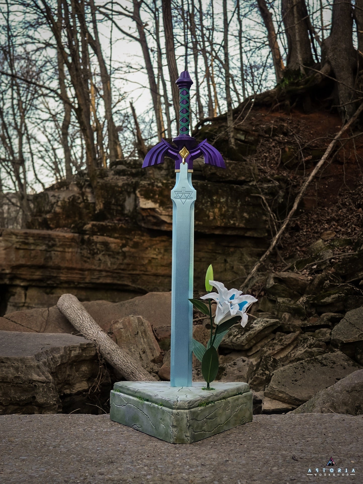 Legend of Zelda Master Sword Display Pedestal | Breath of the Wild Trial of the Sword Edition BOTW, Tears of the Kingdom TOTK V3