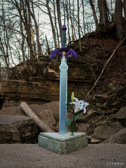 Legend of Zelda Master Sword Display Pedestal | Breath of the Wild Trial of the Sword Edition BOTW, Tears of the Kingdom TOTK V3