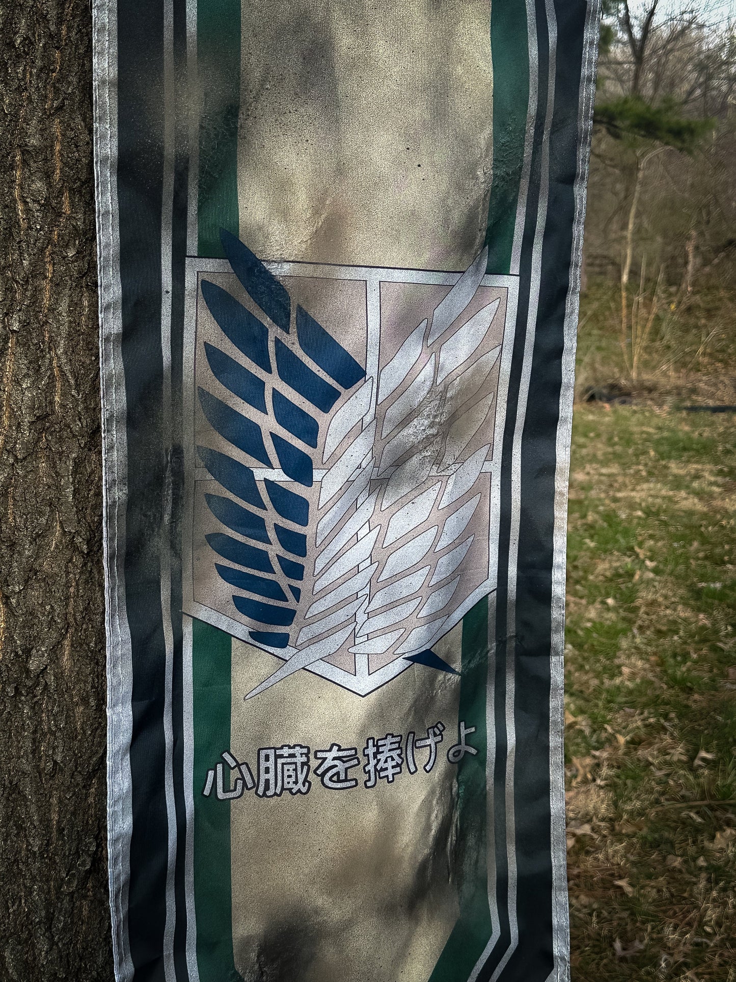 Attack on Titan Scouts Flag, Regiment Titan Scout Flag MASSIVE Battle-Worn