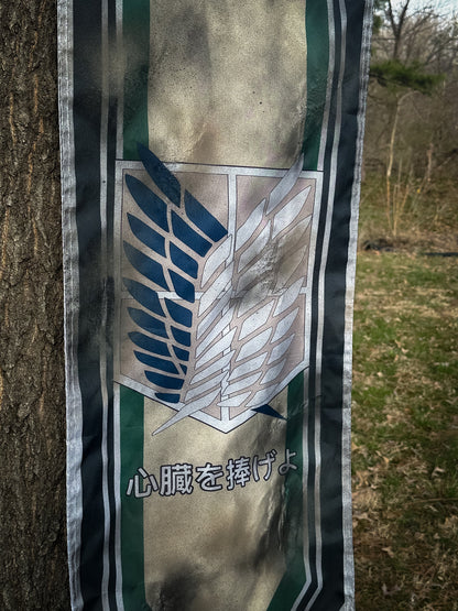 Attack on Titan Scouts Flag, Regiment Titan Scout Flag MASSIVE Battle-Worn
