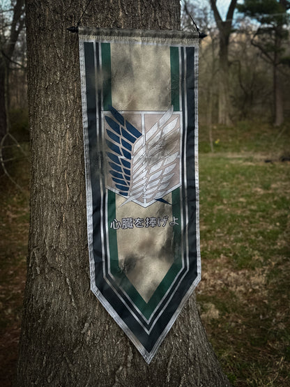 Attack on Titan Scouts Flag, Regiment Titan Scout Flag MASSIVE Battle-Worn