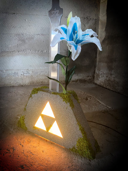 Legend of Zelda Light-Up Triforce Display Pedestal of Time, Master Sword NOT INCLUDED, Ocarina of Time, BOTW, Bluetooth Enabled
