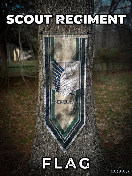 Attack on Titan Scouts Flag, Regiment Titan Scout Flag MASSIVE Battle-Worn
