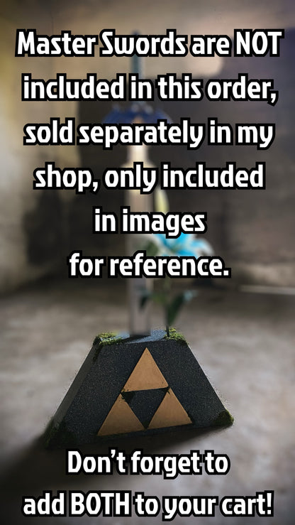 Legend of Zelda Light-Up Triforce Display Pedestal of Time, Master Sword NOT INCLUDED, Ocarina of Time, BOTW, Bluetooth Enabled