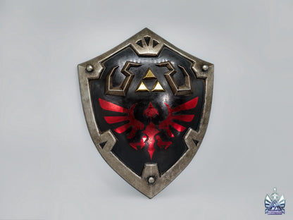 Hylian Shield - Dark Link Edition Zelda Life Sized 1:1 Metal Replica BOTW, TOTK, Ocarina Legendary Scale