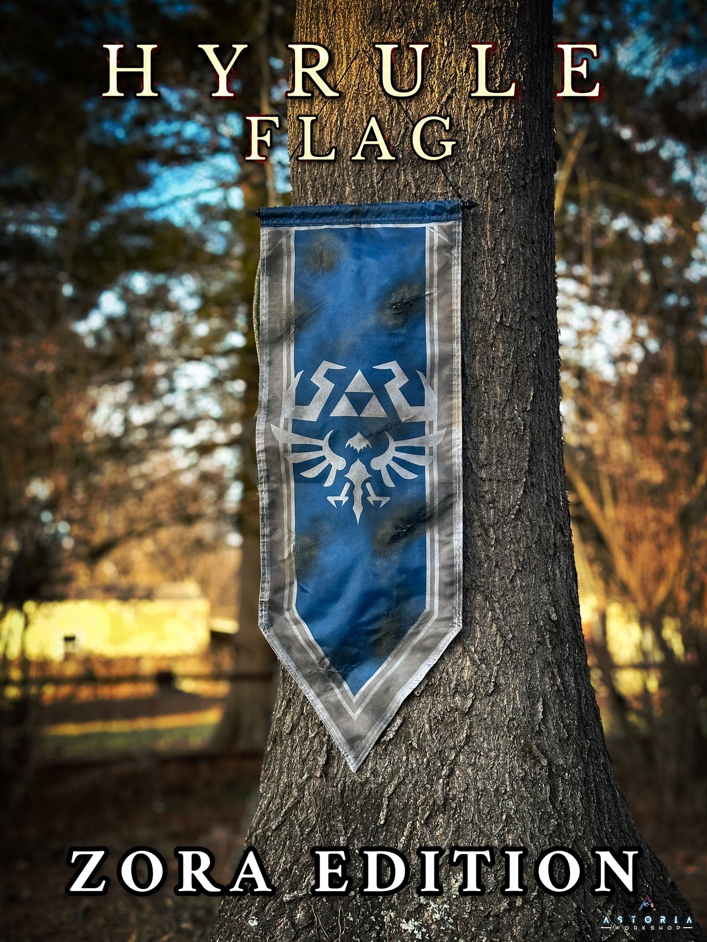 Legend of Zelda Hyrule Flag Zora Edition, Hyrule Castle Flag, Hylian Flag MASSIVE TOTK BOTW Hyrule Kingdom