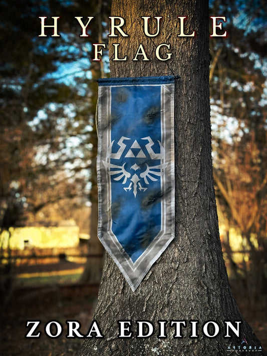 Legend of Zelda Hyrule Flag Zora Edition, Hyrule Castle Flag, Hylian Flag MASSIVE TOTK BOTW Hyrule Kingdom