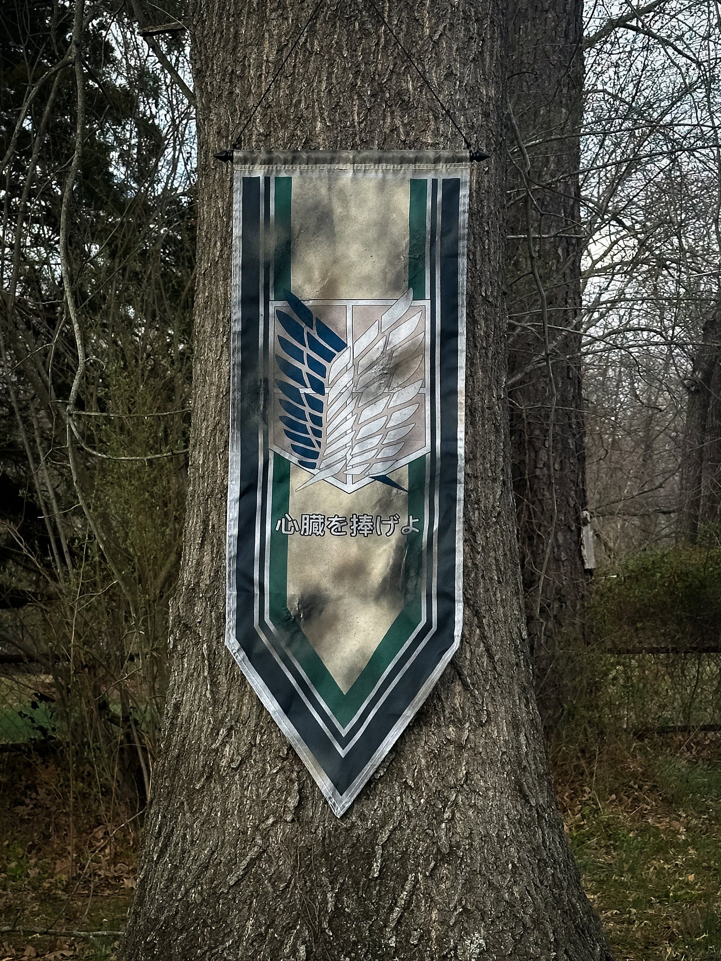 Attack on Titan Scouts Flag, Regiment Titan Scout Flag MASSIVE Battle-Worn