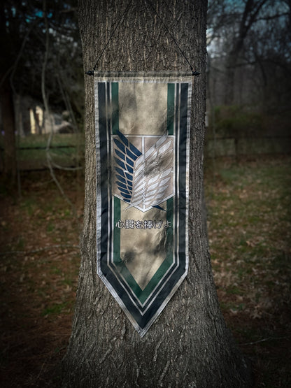 Attack on Titan Scouts Flag, Regiment Titan Scout Flag MASSIVE Battle-Worn