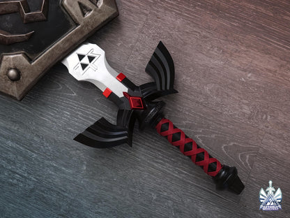 Zelda Dark Link Master Sword V3 Life Size Metal Replica, Twilight Princess, Ocarina of Time, Tears of the Kingdom, TOTK, BOTW